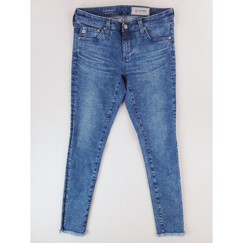 AG Adriano Goldschmied Jeans Womens 27 Blue The Legging Ankle Skinny‎ Frayed Hem